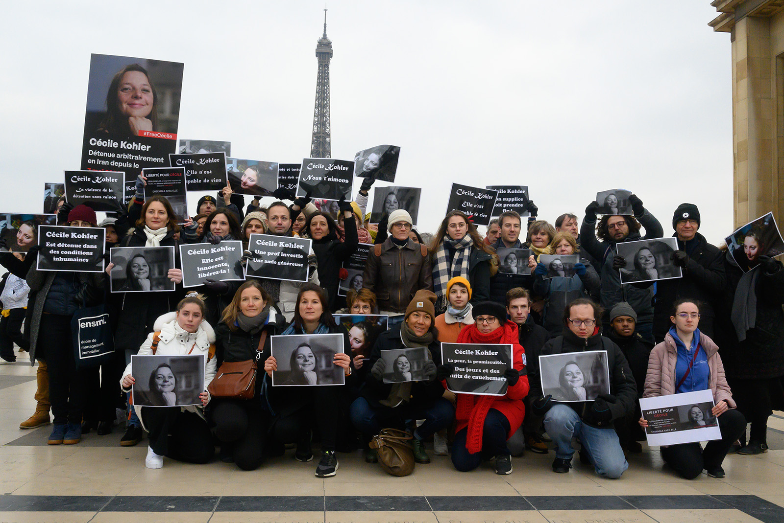 Collègues et amis de Cécile Kohler, au Trocadéro le 28 janvier 2023